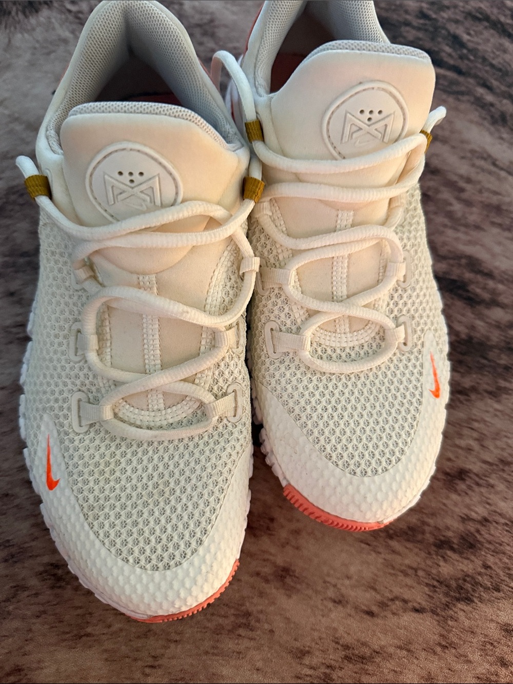 Nike White Sneakers with Coral Accents - Picture 3 of 5
